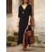 Solid Slit Hem Hooded Long Sleeve Vintage Dress