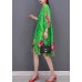 Fashion Green O Neck Print Chiffon tops and shorts two pieces Three Quarter sleeve