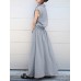 Solid Drawstring Waist Pocket Button Front Maxi Cargo Dress