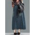 Women Spring Drawstring Hole Embroidery Casual Skirt