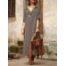 Solid Slit Hem Hooded Long Sleeve Vintage Dress