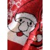 Aesthetic o neck red knit tops oversize Santa Claus top