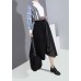 winter 2019 women cotton casual pants high waist patchwork asymmetric skirts